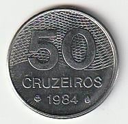 50  cruzeiros  1984  Brazilië. km. 594.1  ( 0,50 euro ), Ophalen of Verzenden, Zuid-Amerika, Losse munt
