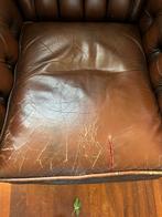 Chesterfield fauteuil - Klassiek bruin leer, Ophalen, Gebruikt, Leer, 75 tot 100 cm