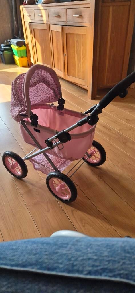 Poppenwagen roze/panterprint 10 euro ophalen!, Kinderen en Baby's, Speelgoed | Poppen, Ophalen