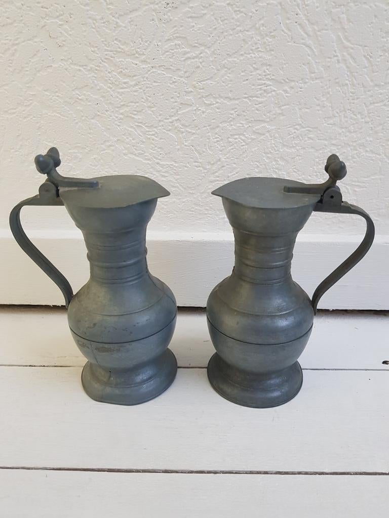 Twee tinnen kannen tin antiek, Antiek en Kunst, Antiek | Tin, Ophalen of Verzenden