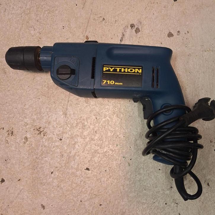 Python 710W Klopboormachine - Gebruikt, Doe-het-zelf en Verbouw, Gereedschap | Boormachines, Gebruikt, Boormachine, 600 watt of meer