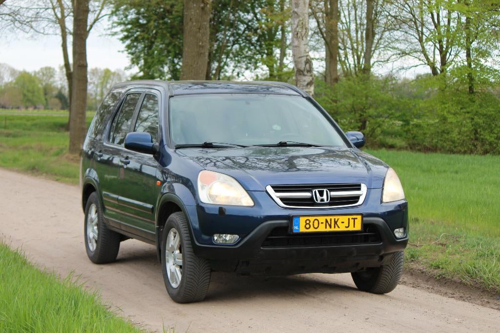Honda CR-V 2.0 I 2003 Blauw, Auto's, 1998 cc, 1429 kg, Zwart, 4 cilinders