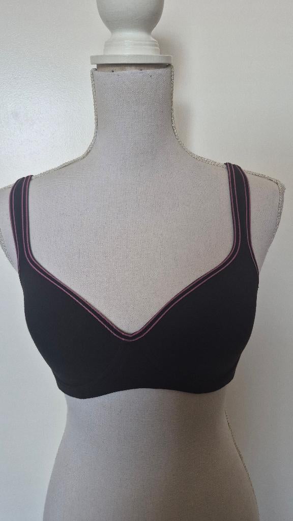 (BH03) Sport BH – zwart met roze – 75B, Zeeman, Zeeman, Ophalen of Verzenden, Zwart, BH