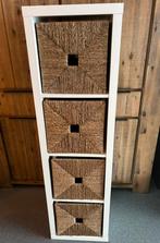Ikea Kallax 4 vakken incl rieten bakken, Ophalen, 50 tot 100 cm, Zo goed als nieuw, Minder dan 100 cm