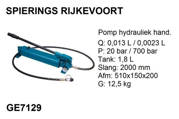 Oliepomp 700 bar perspomp div modellen hydr pneum elektrisch, Doe-het-zelf en Verbouw, Gereedschap | Handgereedschap, Nieuw, Ophalen of Verzenden