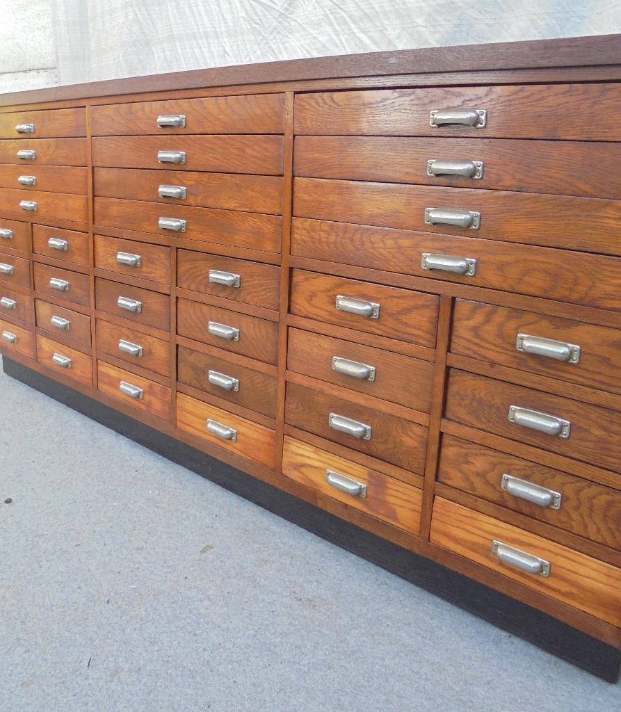 Papierkast ladekast  winkelkast  apothekerskast, Antiek en Kunst, Ophalen of Verzenden