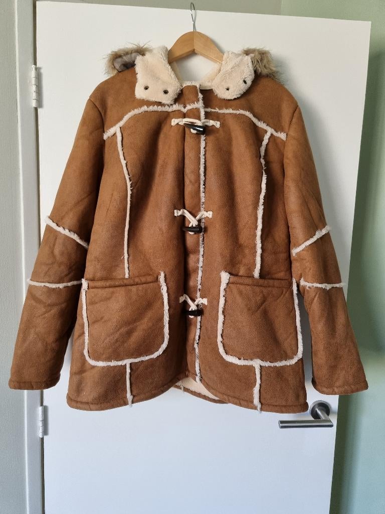 Dames Jas, Bruin - Maat 48, Kleding | Dames, Jassen | Winter, Ophalen of Verzenden, Zo goed als nieuw, Maat 46/48 (XL) of groter