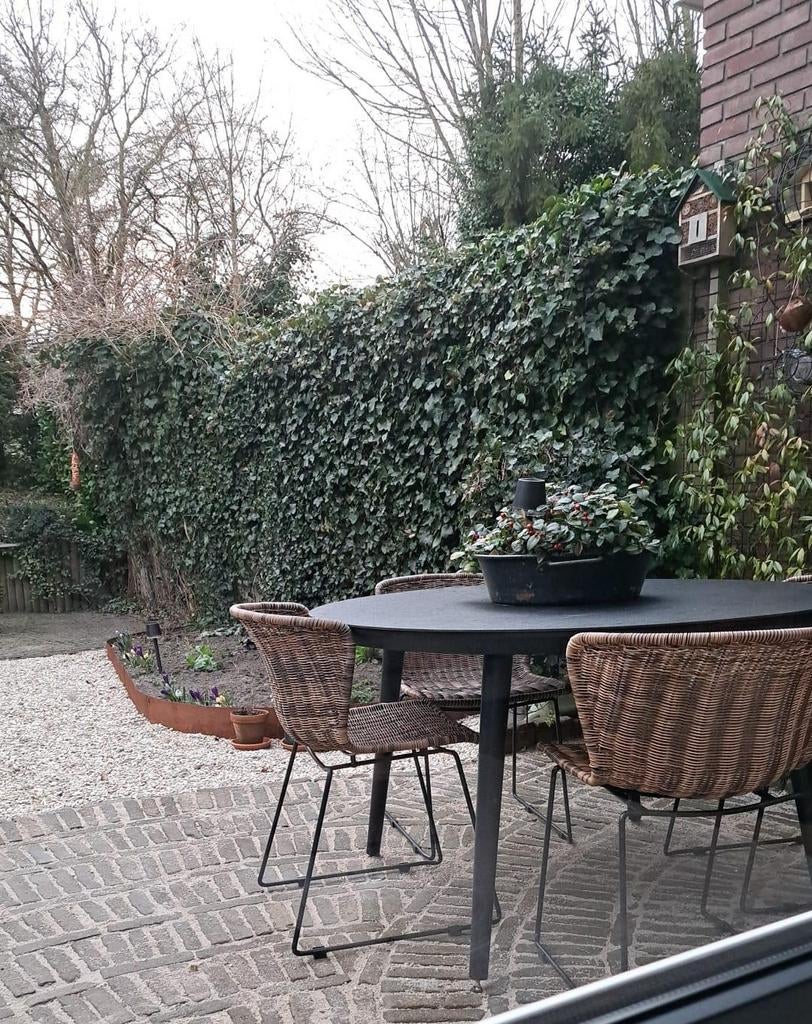 Tuintafel Hartman, type Sophie, antraciet rond 128 cm, Ophalen, Gebruikt, Kunststof, 4 zitplaatsen