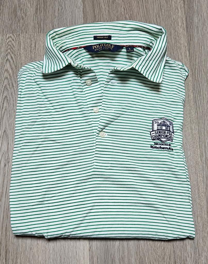 Ralph Lauren Polo L Groen Wit PGA Golf, Kleding | Heren, Polo's, Maat 52/54 (L), Ralph Lauren, Ophalen of Verzenden, Zo goed als nieuw