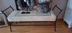 Stalen bankje met ecru kussen - Modern en comfortabel, Ophalen, Modern, Klassiek, Gebruikt, Minder dan 75 cm