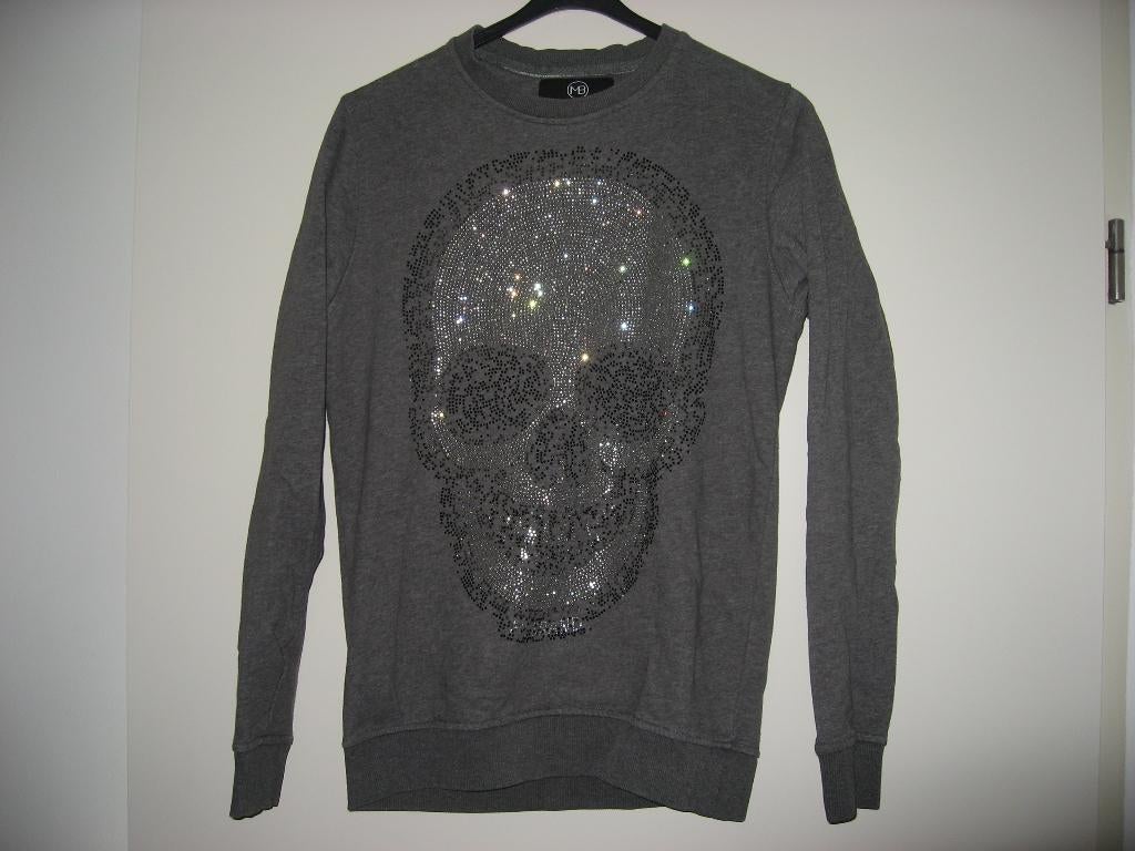 zgan lichtgrijze strass Skull sweater My Brand , mt S, Verzenden, Zo goed als nieuw, Grijs, Maat 46 (S) of kleiner