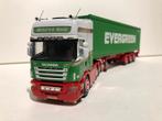 Code 3 v.d.Kooij Scania R 6x2 + Container Evergreen 1:50, Ophalen of Verzenden, Zo goed als nieuw, Bus of Vrachtwagen, Overige merken