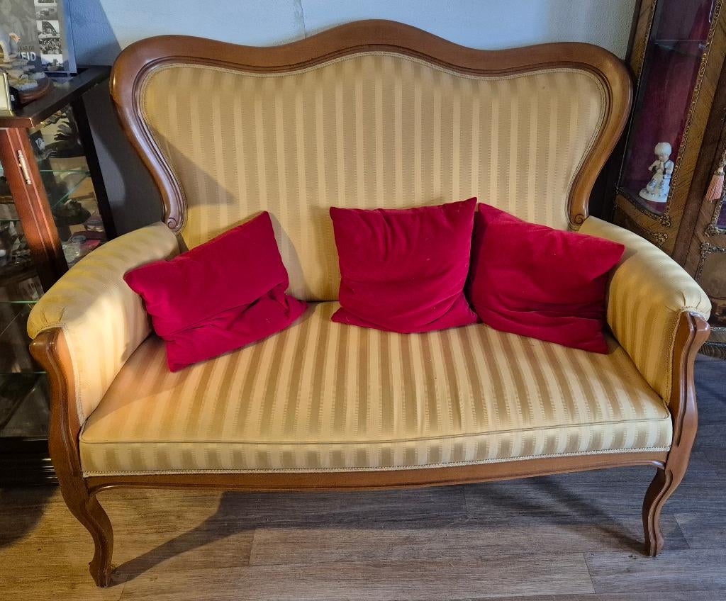 Vintage charmant Barok ( Queen Ann) zitbankbankje, Ophalen, Gebruikt, Barok, 150 tot 200 cm