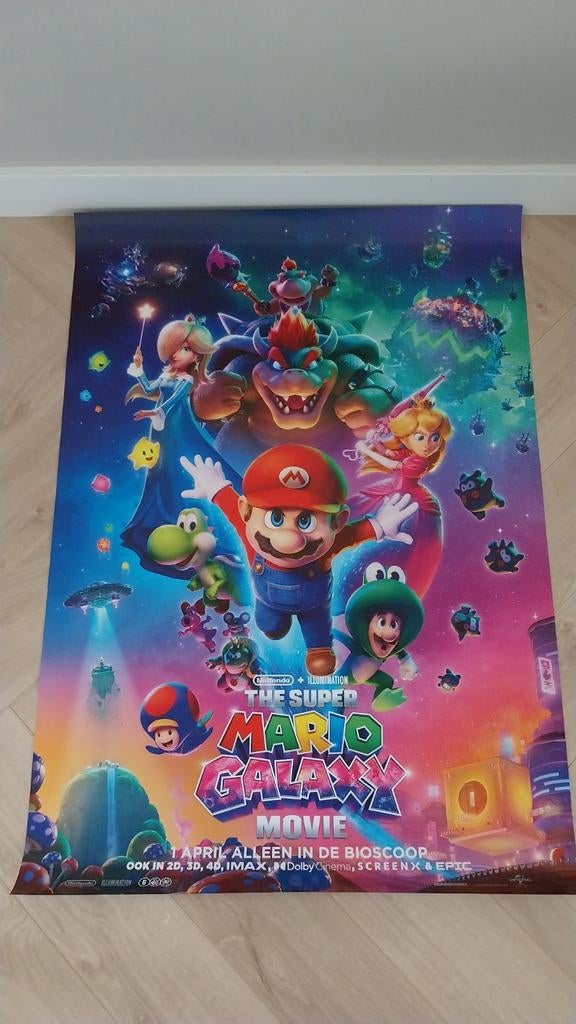 The Super Mario Galaxy Orginele Movie Poster 102x70, Ophalen, Nieuw, A1 t/m A3, Film en Tv