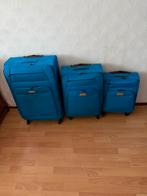 Set blauwe Human Nature Biarritz koffers, Ophalen, Overige materialen, Wieltjes, 45 tot 55 cm