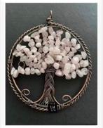 2 x levensboom hanger, bergkristal of Rozekwarts, pr.p.stuk, Nieuw, Ophalen of Verzenden, X, X