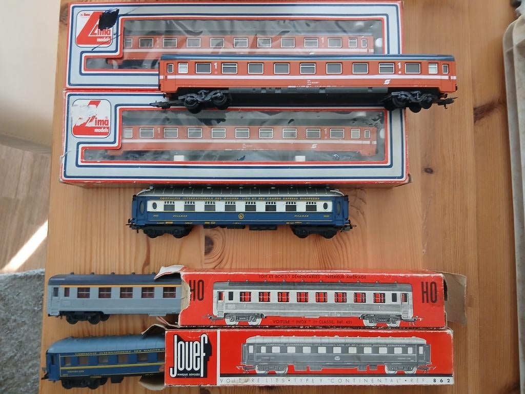 4x lima en 2 x jouef rijtuigen deels in ovp, Hobby en Vrije tijd, Modeltreinen | H0, Ophalen, Gebruikt, Gelijkstroom, Jouef