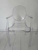 2 doorzichtige stoelen, Huis en Inrichting, Ophalen of Verzenden, Zo goed als nieuw, Minder dan 50 cm, Minder dan 5 flessen