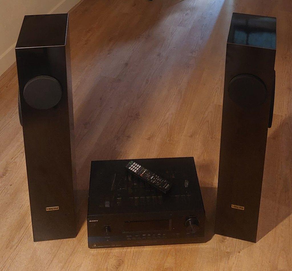 Hepta Spring Excellence speakerset (incl. versterker), Ophalen, Gebruikt, 60 tot 120 watt, Sony
