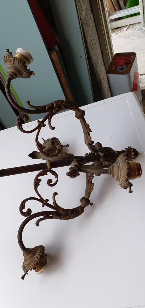 Lebrun-tardieu plafondlamp 19e eeuw., Ophalen of Verzenden, Koper of Brons