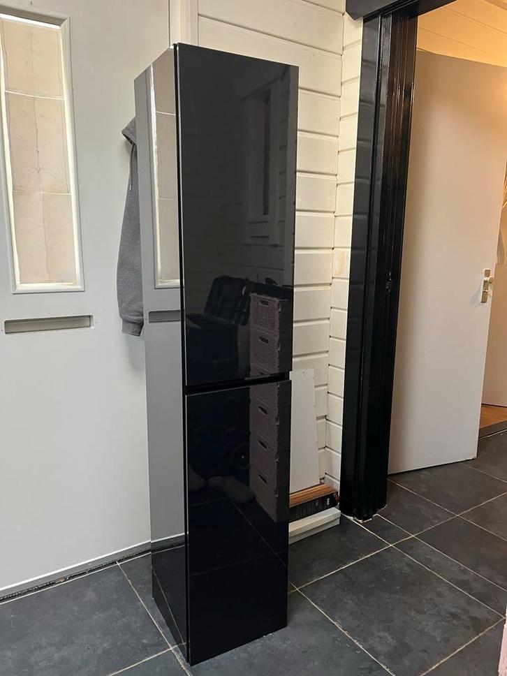 Detremmerie Badkamerkast Kolomkast Zwart Hoogglans, Huis en Inrichting, Badkamer | Badkamermeubels, Gebruikt, (Half)hoge kast