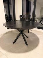 Ronde Zwarte Eettafel met 4 Houten Stoelen - Modern Design, Huis en Inrichting, Tafels | Eettafels, 100 tot 150 cm, Rond, Ophalen of Verzenden