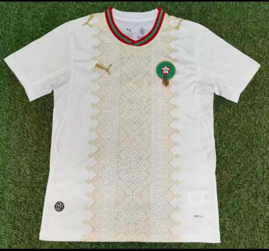 Marokko WK Uitshirt 2026-2027 Wit met Gouden Decoratie, Maat M, Ophalen of Verzenden, Nieuw, Shirt
