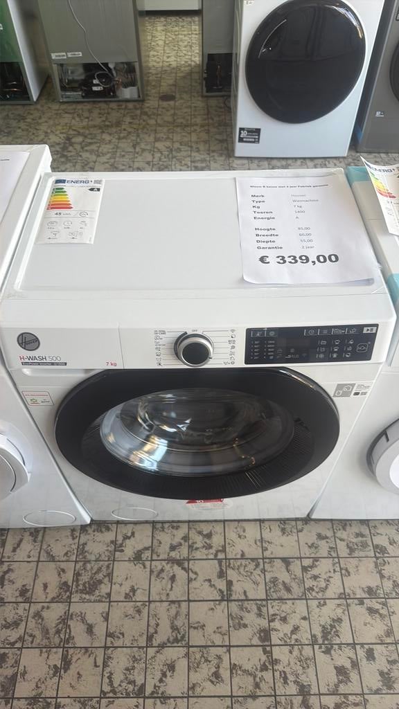 Hoover 7 kg wasmachine 1400 toeren, Ophalen, Minder dan 85 cm, Hoover, Nieuw
