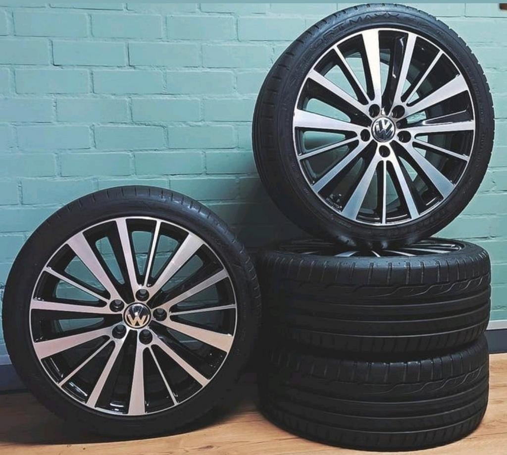 VW GOLF  5x112 preston velgen 18 inch dunlop, Auto-onderdelen, Banden en Velgen, Ophalen, 18 inch, Zomerbanden, 225 mm