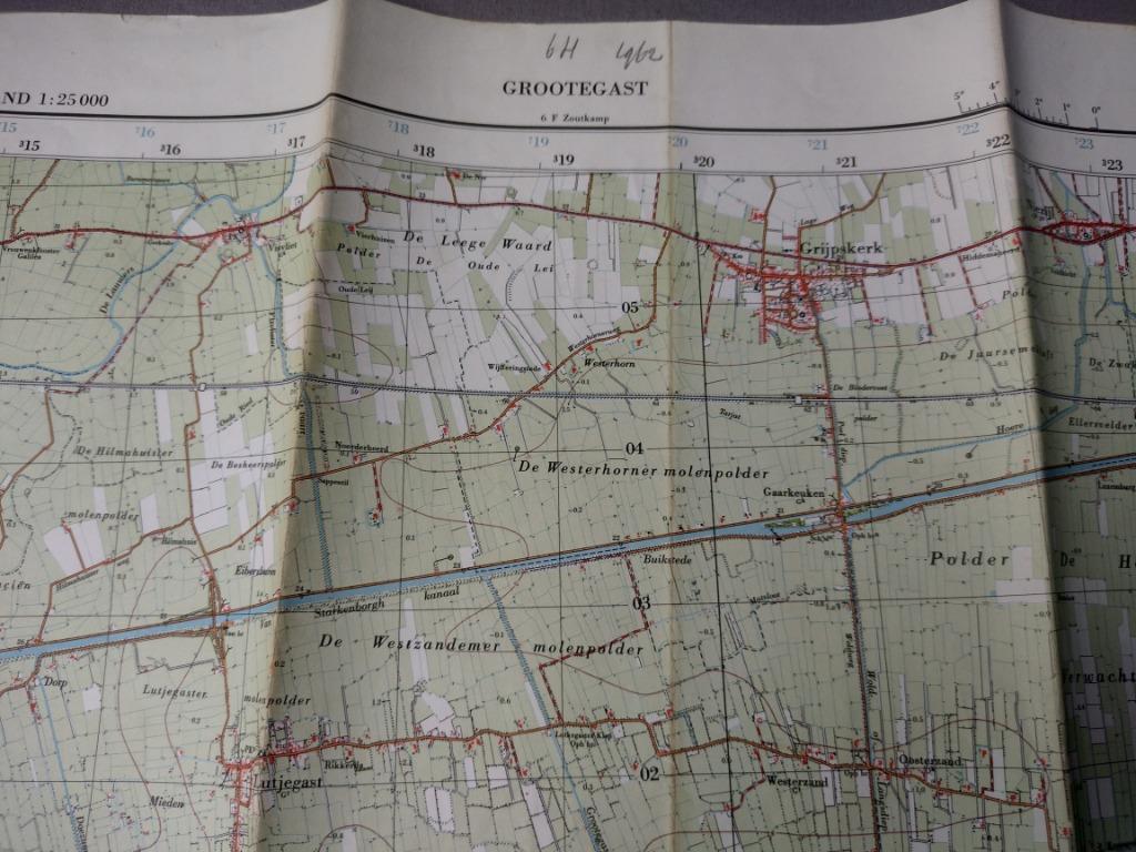 6 H Grootegast Kornhorn Niekerk Doezum Plattegrond 1962, Antiek en Kunst, Ophalen of Verzenden