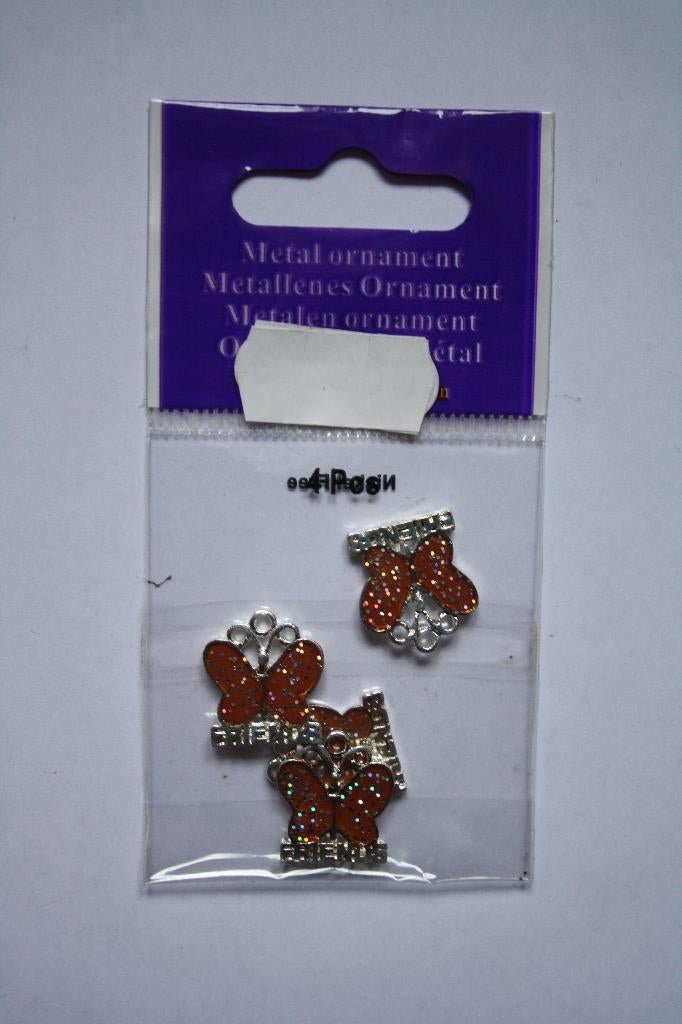 1 zakje a 4 stuks metalen ornamentjes, Ophalen of Verzenden, Nieuw, Hanger