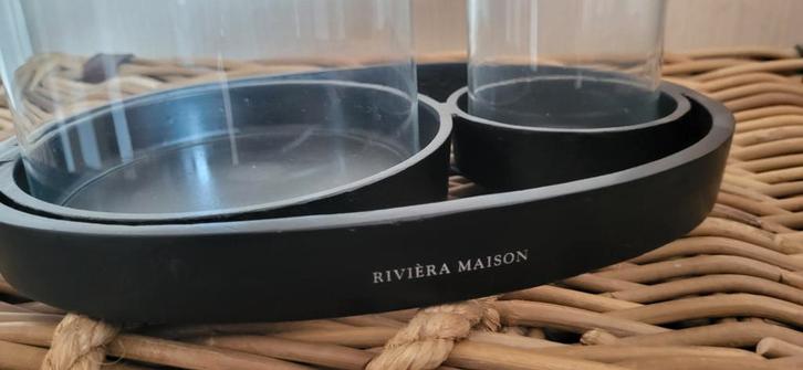 Riviera Maison Windlicht met 2 glazen, Huis en Inrichting, Woonaccessoires | Kandelaars en Kaarsen, Zo goed als nieuw, Kandelaar