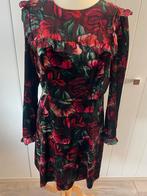 Sandro jurk mt.38 bordeauxrood met groen bloemenprint, Maat 38/40 (M), Ophalen of Verzenden, Zo goed als nieuw, Knielengte