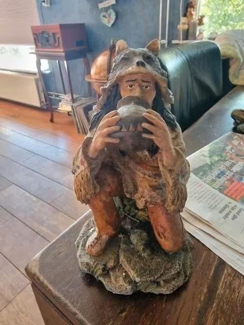 Indianen beeld 26 cm, Verzamelen, Beelden en Beeldjes, Ophalen of Verzenden, Mens