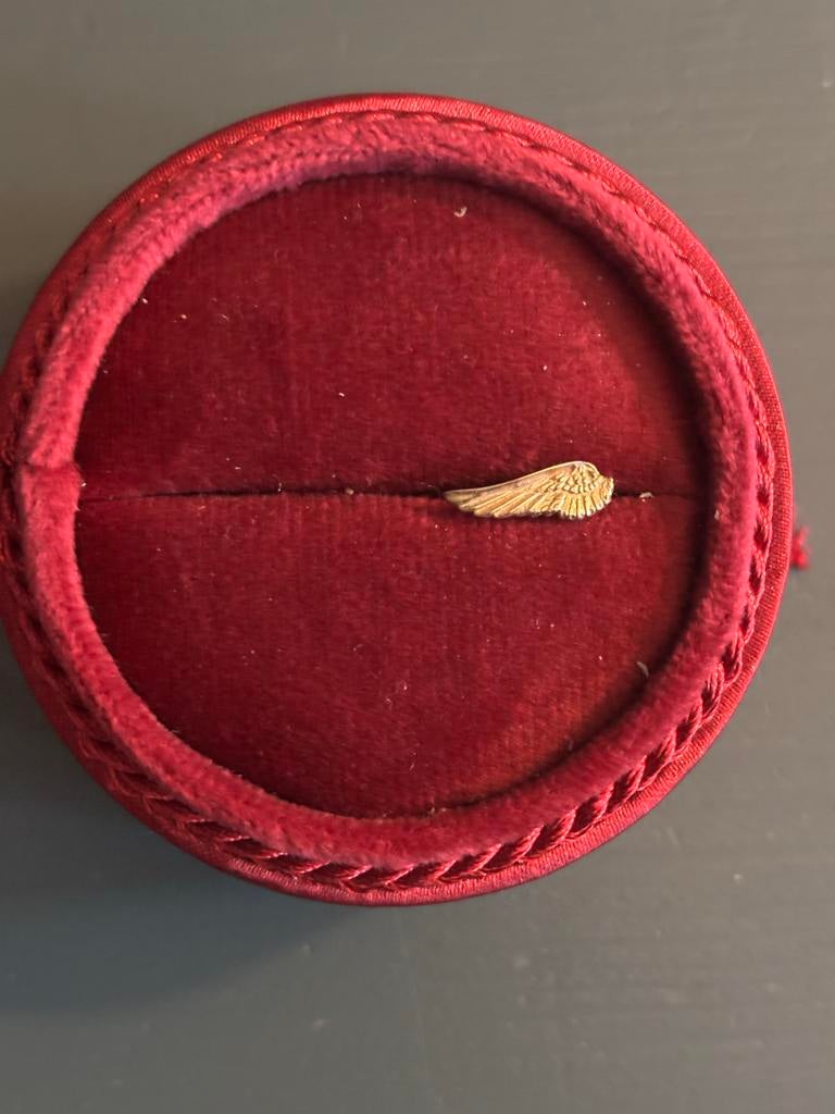 Minitials Angelwing oorbel 18 karaat, Geel, Nieuw, Ophalen of Verzenden, Knopjes of Stekers