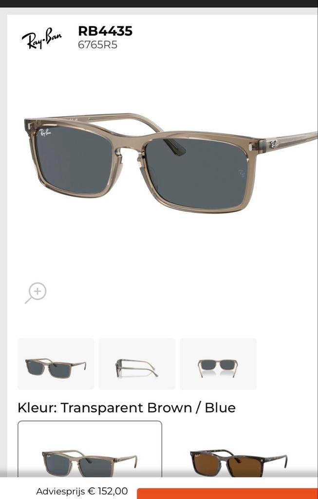 Nieuwe Ray-Ban RB4435 zonnebril - Model 6765/R5, Zonnebril, Bruin, Nieuw, Ophalen of Verzenden