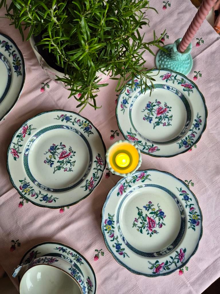 3 Antieke Diepe Borden Bisto - Bishop & Stonier England, Ophalen of Verzenden