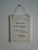 Tegeltje “Toilet Rules”, Ophalen of Verzenden, Nieuw