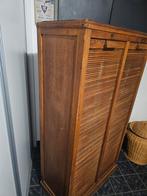 Retro vintage houten roldeurkast archiefkast lamellenkast, Huis en Inrichting, Woonaccessoires | Cd- en Dvd-rekken, Ophalen of Verzenden