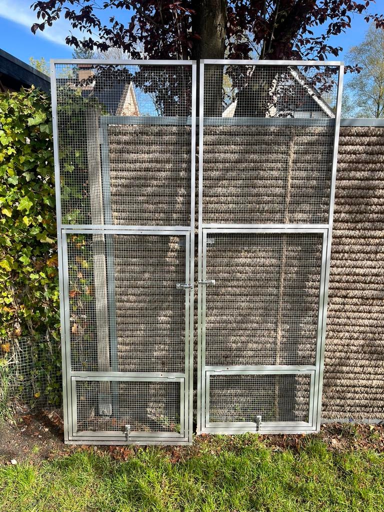 2 voliere deur panelen, Dieren en Toebehoren, Ophalen, Gebruikt, Aluminium, Volière