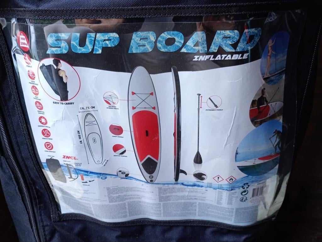 Opblaasbaar SUP Board - Compleet met Peddel en Pomp, Watersport en Boten, Suppen, Zo goed als nieuw, SUP-boards, Ophalen of Verzenden