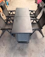 Camping eettafel met 4 verstelbare stoelen, Ophalen, Gebruikt, Campingtafel
