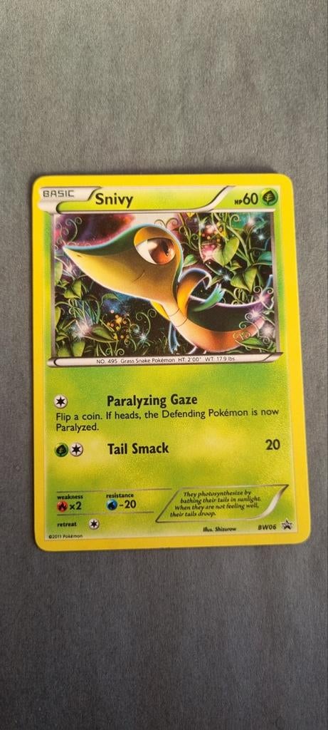 Snivy BW06 Promo Pokémon Kaart - Excellent Staat, Ophalen of Verzenden, Gebruikt, Losse kaart, Foil