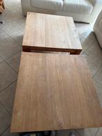 Set van 2 Teakhouten Salontafels - 90x90 cm, Huis en Inrichting, Tafels | Salontafels, Ophalen, Gebruikt, 50 tot 100 cm, Vierkant
