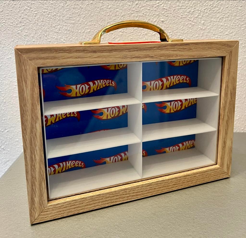 Hot Wheels Display Vitrine - Houten Koffer, Ophalen of Verzenden, Nieuw, Auto