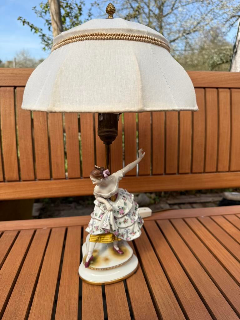 Volkstedt saksisch dresden porselein lamp antiek zeldzaam, Antiek en Kunst, Antiek | Porselein, Ophalen