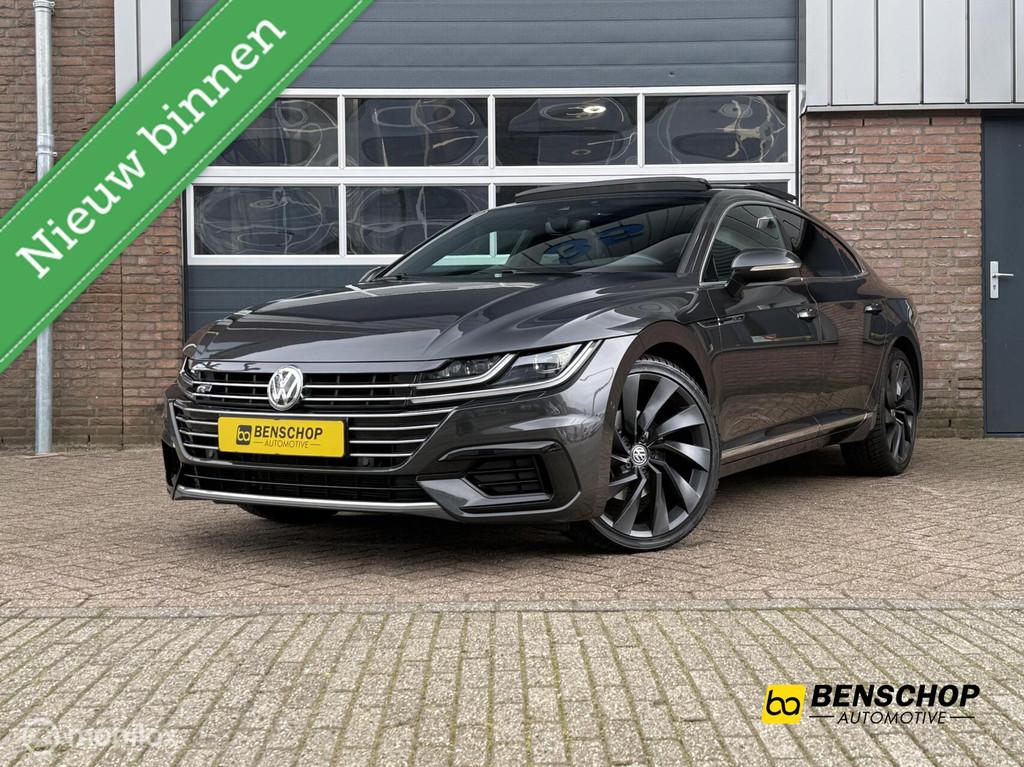Volkswagen Arteon 2.0 TSI R-Line Panodak Virtual Memory Leer, Auto's, Volkswagen, Arteon, 1800 kg, Zwart, Leder