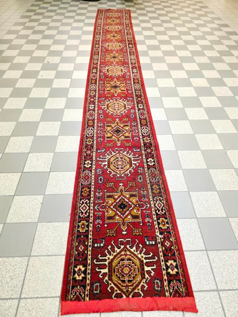 9646: Authentic Hand-Knotted Kazak Runner Rug, Ophalen of Verzenden