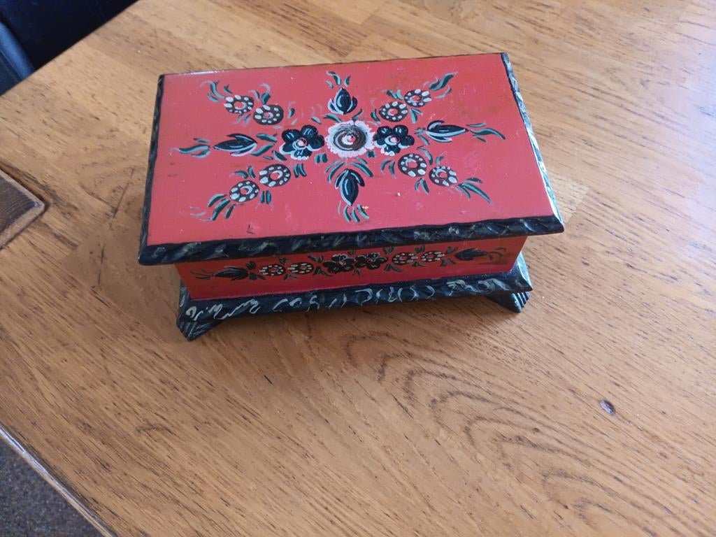 Hindelopen schilderwerk sieradenkistje, Ophalen of Verzenden