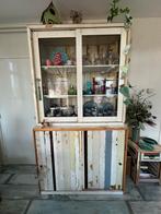 Unieke buffetkast/vitrinekast van sloophout, Gebruikt, 100 tot 150 cm, 200 cm of meer, Ophalen of Verzenden